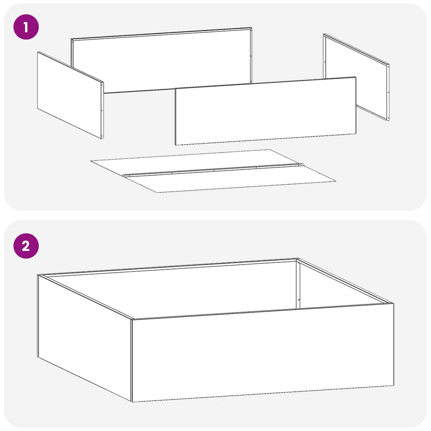 vidaXL Garden Planter 2 pcs Silver 100 x 100 x 30 cm Stainless Steel