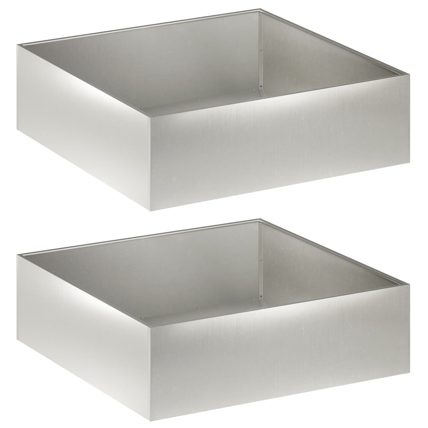 vidaXL Garden Planter 2 pcs Silver 100 x 100 x 30 cm Stainless Steel
