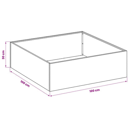 vidaXL Garden Planter 2 pcs Silver 100 x 100 x 30 cm Stainless Steel