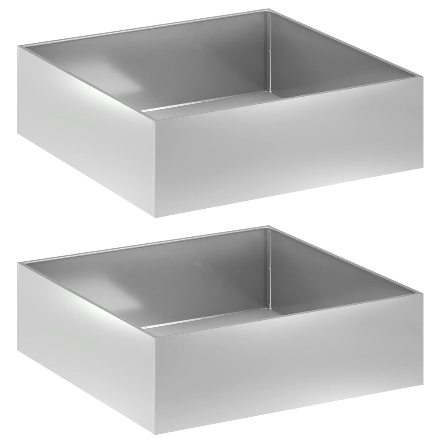 vidaXL Garden Planter 2 pcs Silver 100 x 100 x 30 cm Galvanised Steel