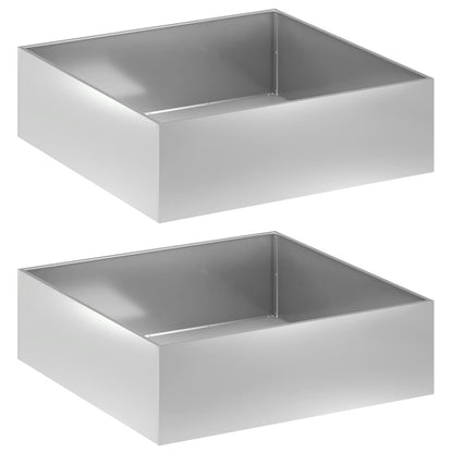 vidaXL Garden Planter 2 pcs Silver 100 x 100 x 30 cm Galvanised Steel