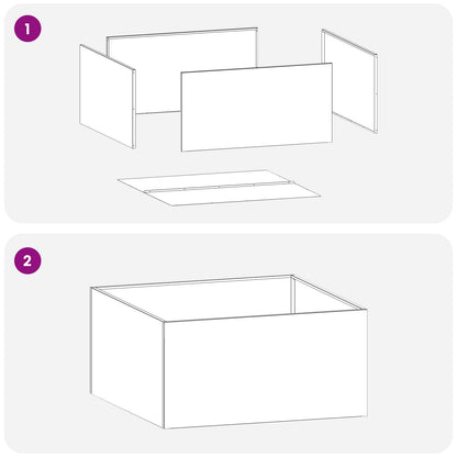 vidaXL Garden Planter 2 pcs Black 60 x 60 x 40 cm Cold-rolled Steel