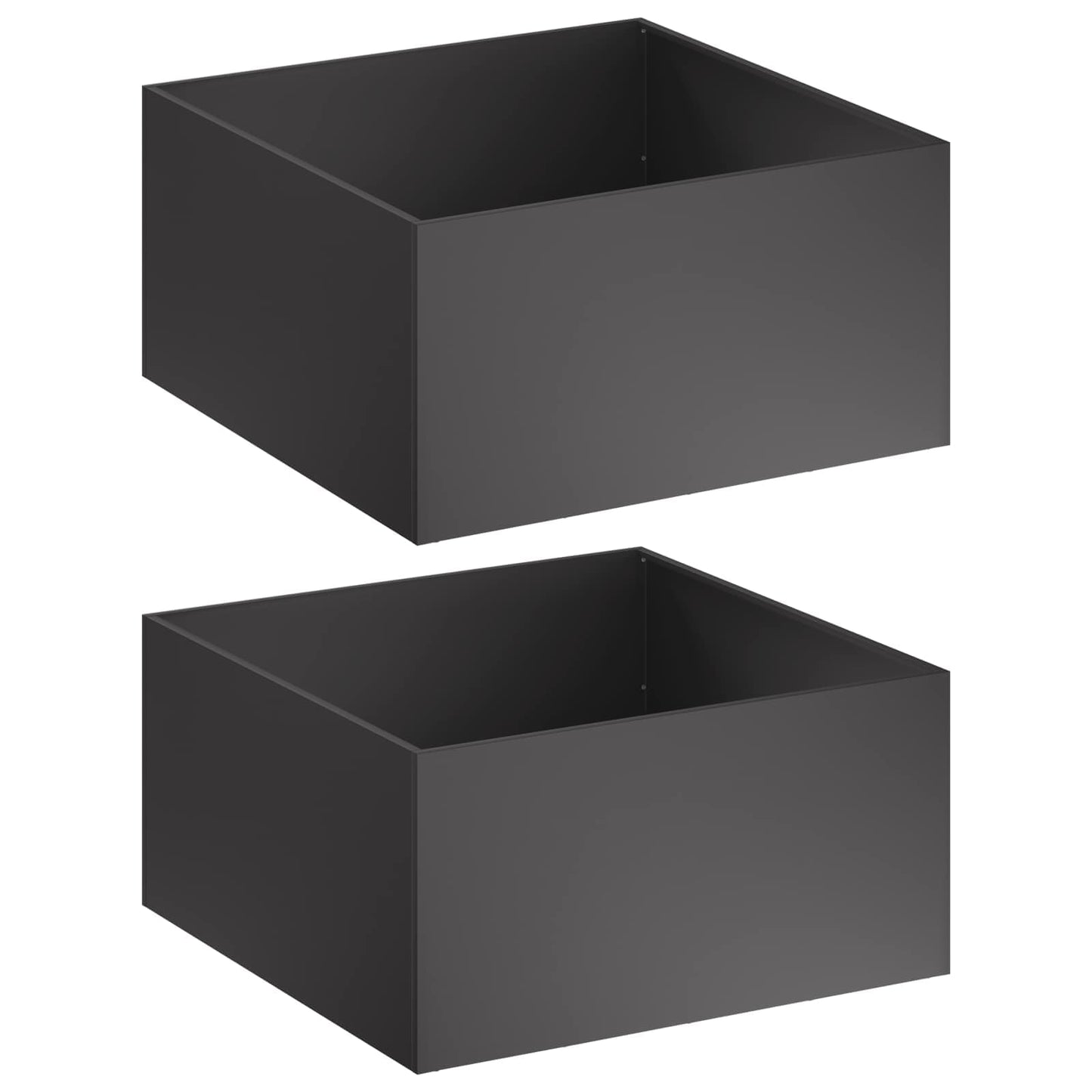 vidaXL Garden Planter 2 pcs Black 60 x 60 x 40 cm Cold-rolled Steel