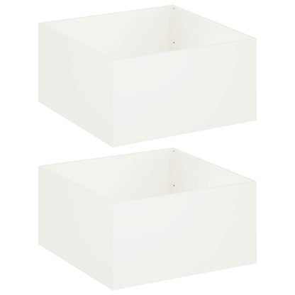 vidaXL Garden Planter 2 pcs White 60 x 60 x 40 cm Cold-rolled Steel