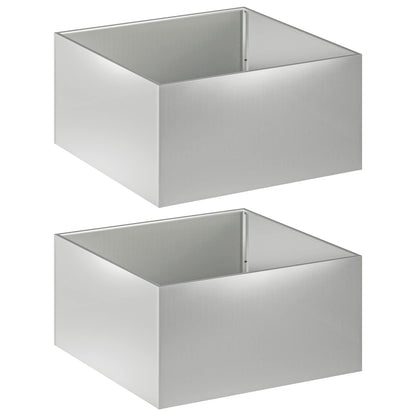vidaXL Garden Planter 2 pcs Silver 60 x 60 x 40 cm Galvanised Steel