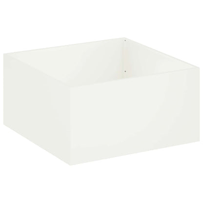 vidaXL Garden Planter White 80 x 80 x 40 cm Cold-rolled Steel