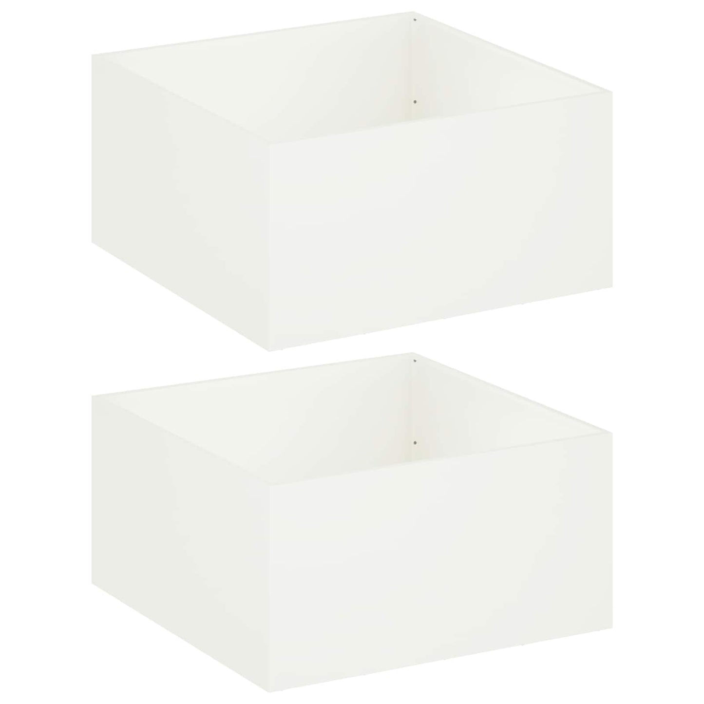 vidaXL Garden Planter 2 pcs White 80 x 80 x 40 cm Cold-rolled Steel