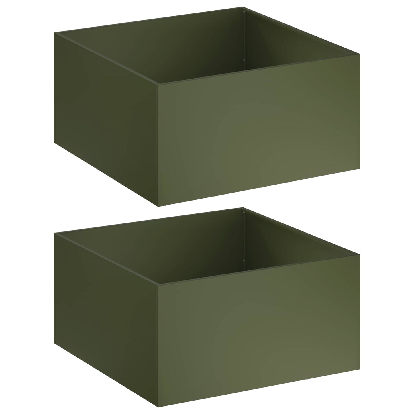 vidaXL Garden Planter 2 pcs Olive Green 80 x 80 x 40 cm