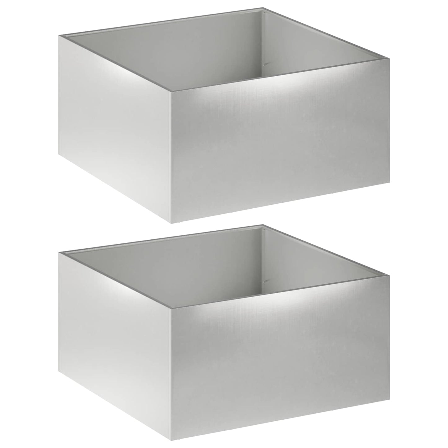 vidaXL Garden Planter 2 pcs Silver 80 x 80 x 40 cm Stainless Steel