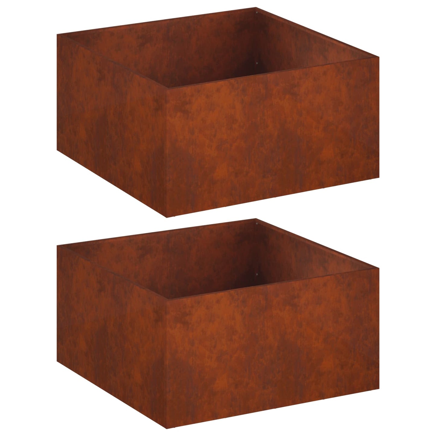vidaXL Garden Planter 2 pcs Rusty 80 x 80 x 40 cm Weathering Steel