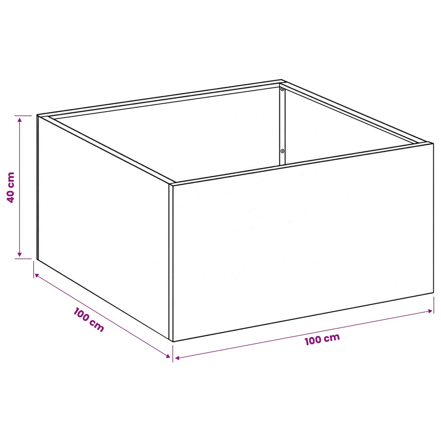 vidaXL Garden Planter Anthracite 100 x 100 x 40 cm Cold-rolled Steel