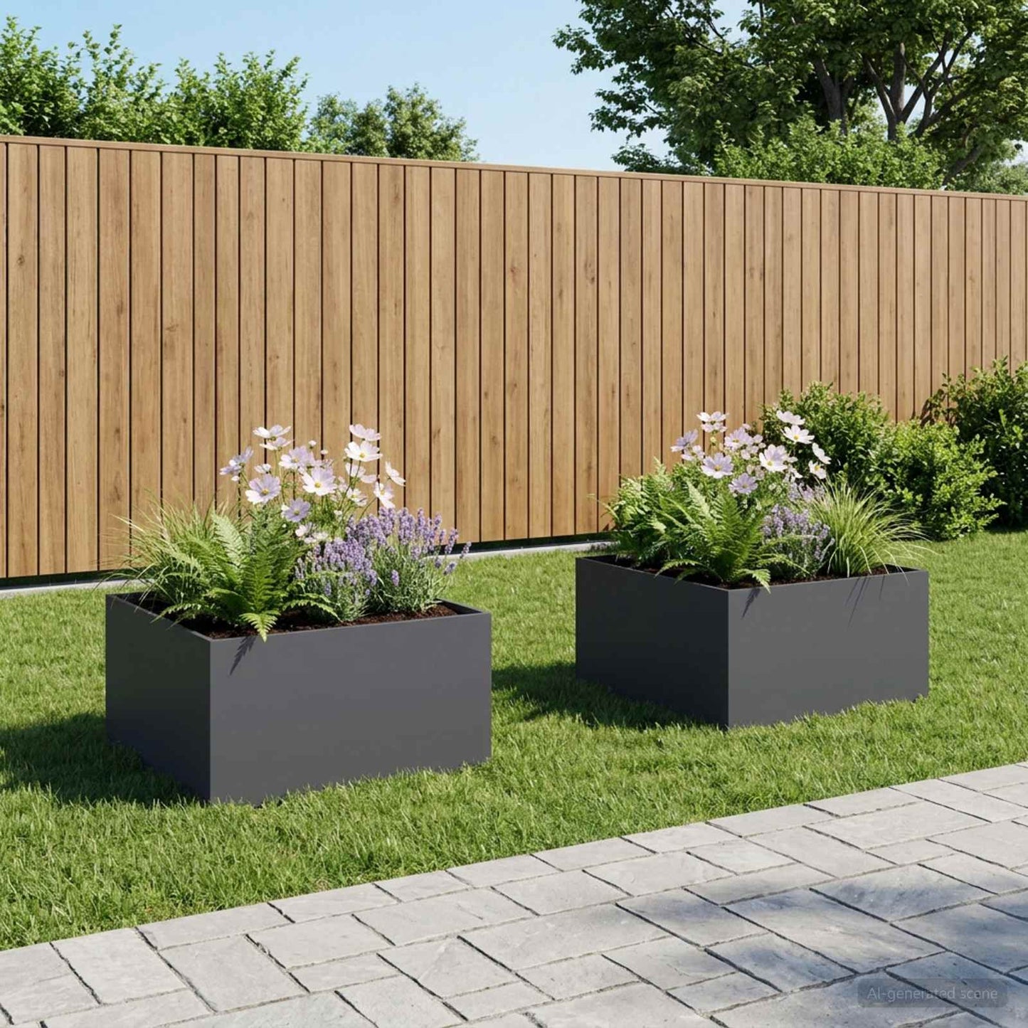 vidaXL Garden Planter 2 pcs Anthracite 100 x 100 x 40 cm