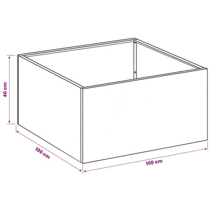 vidaXL Garden Planter Olive Green 100 x 100 x 40 cm Cold-rolled Steel