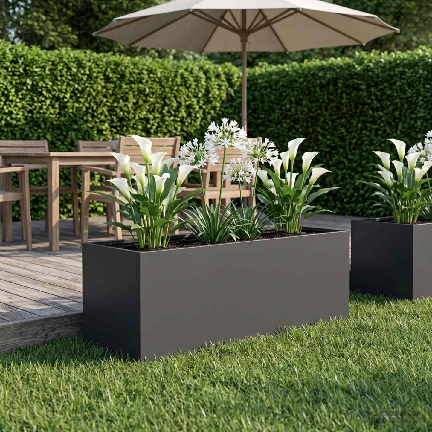 vidaXL Garden Planter Black 40 x 20 x 20 cm Cold-rolled Steel