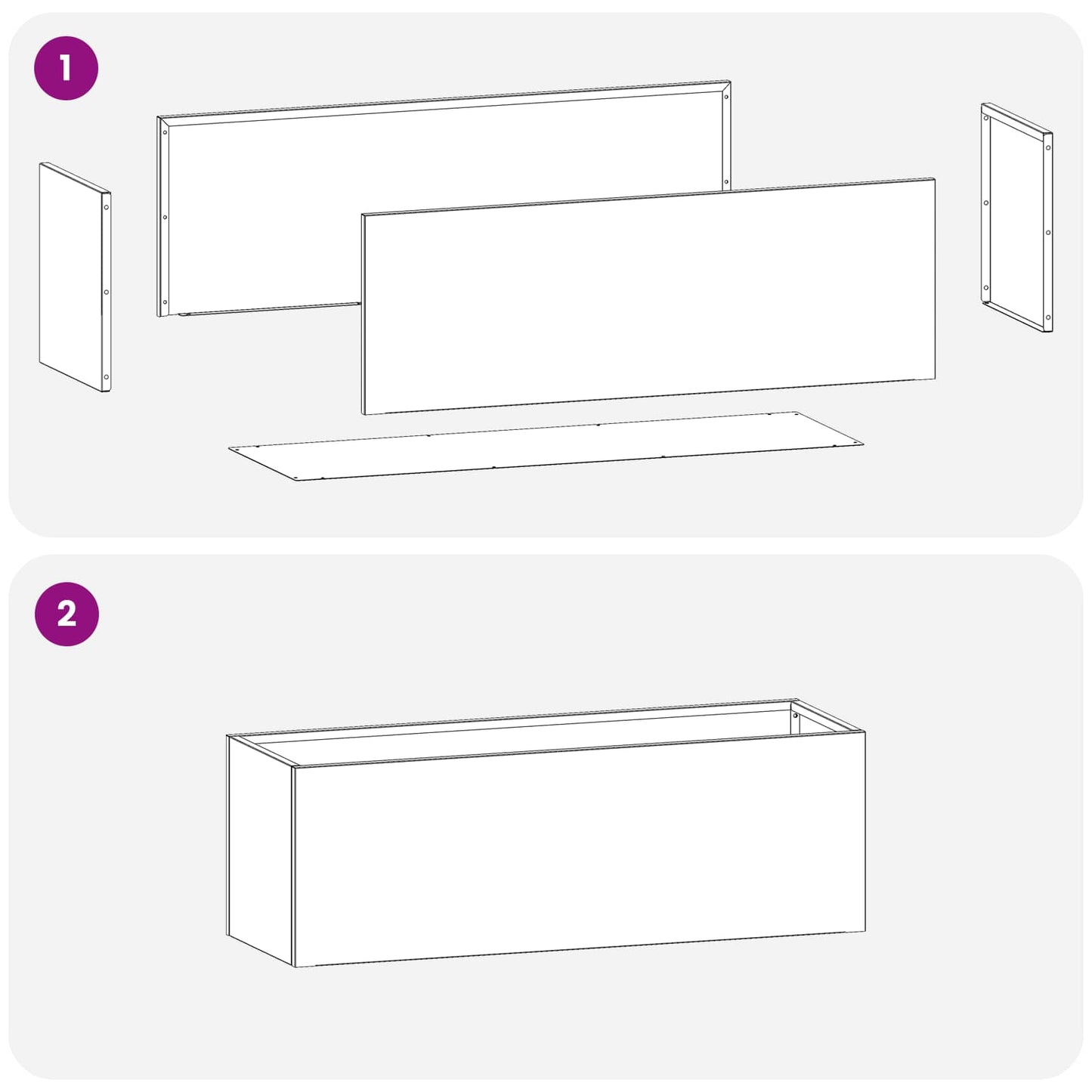 vidaXL Garden Planter 2 pcs Black 40 x 20 x 20 cm Cold-rolled Steel