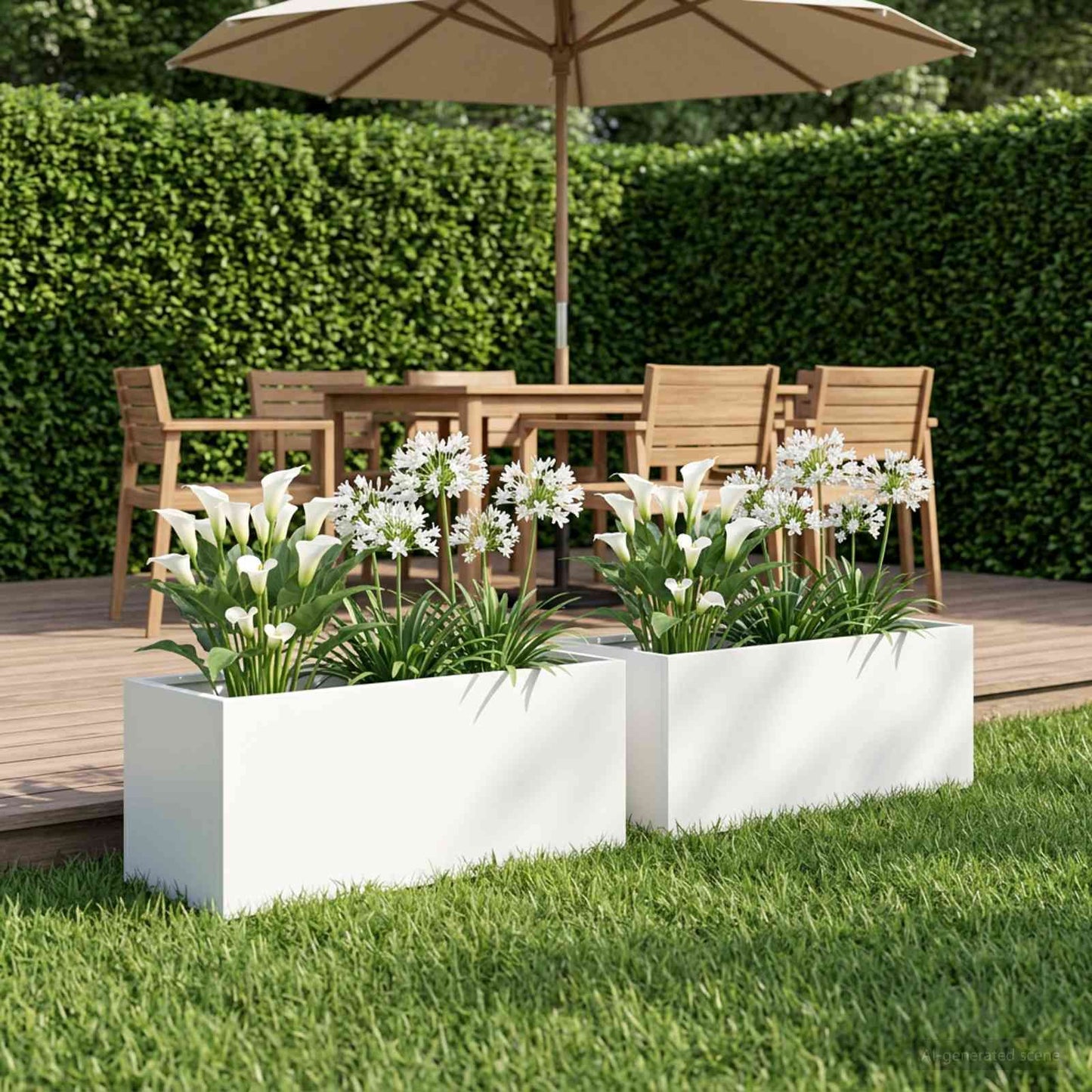 vidaXL Garden Planter 2 pcs White 40 x 20 x 20 cm Cold-rolled Steel