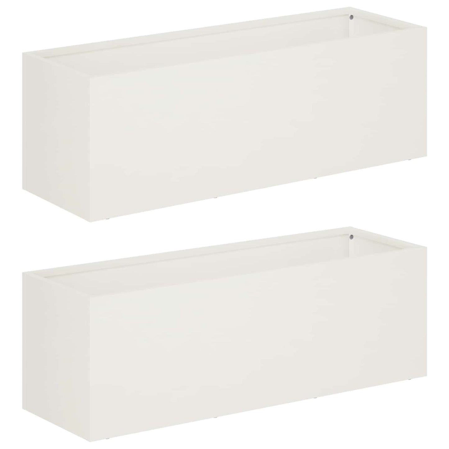 vidaXL Garden Planter 2 pcs White 40 x 20 x 20 cm Cold-rolled Steel