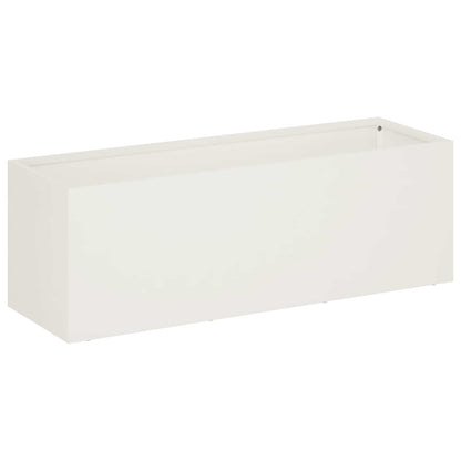 vidaXL Garden Planter 2 pcs White 40 x 20 x 20 cm Cold-rolled Steel