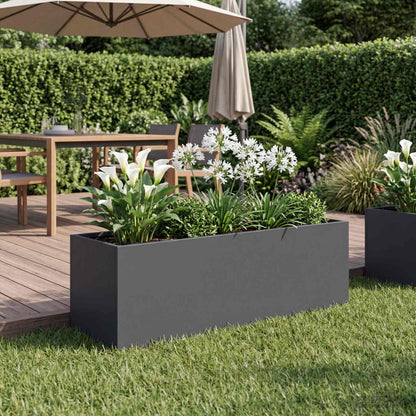 vidaXL Garden Planter Anthracite 40 x 20 x 20 cm Cold-rolled Steel