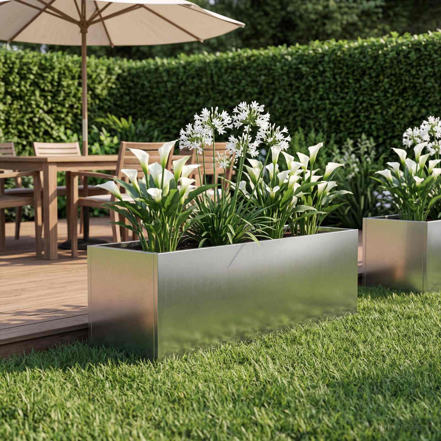 vidaXL Garden Planter Silver 40 x 20 x 20 cm Stainless Steel