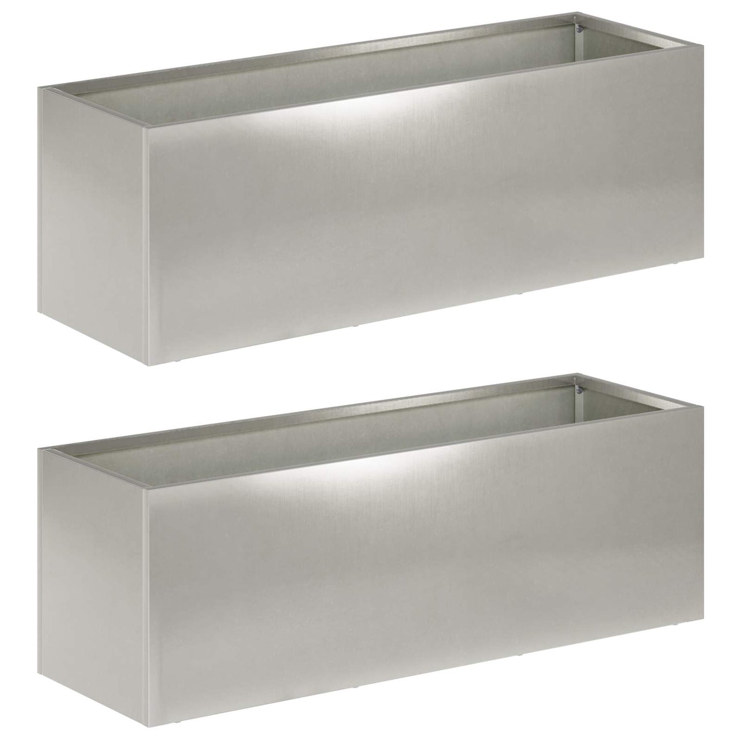 vidaXL Garden Planter 2 pcs Silver 40 x 20 x 20 cm Stainless Steel