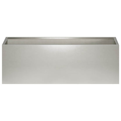 vidaXL Garden Planter 2 pcs Silver 40 x 20 x 20 cm Stainless Steel