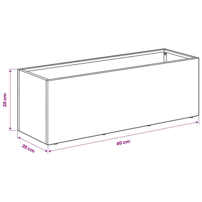 vidaXL Garden Planter 2 pcs Silver 40 x 20 x 20 cm Stainless Steel