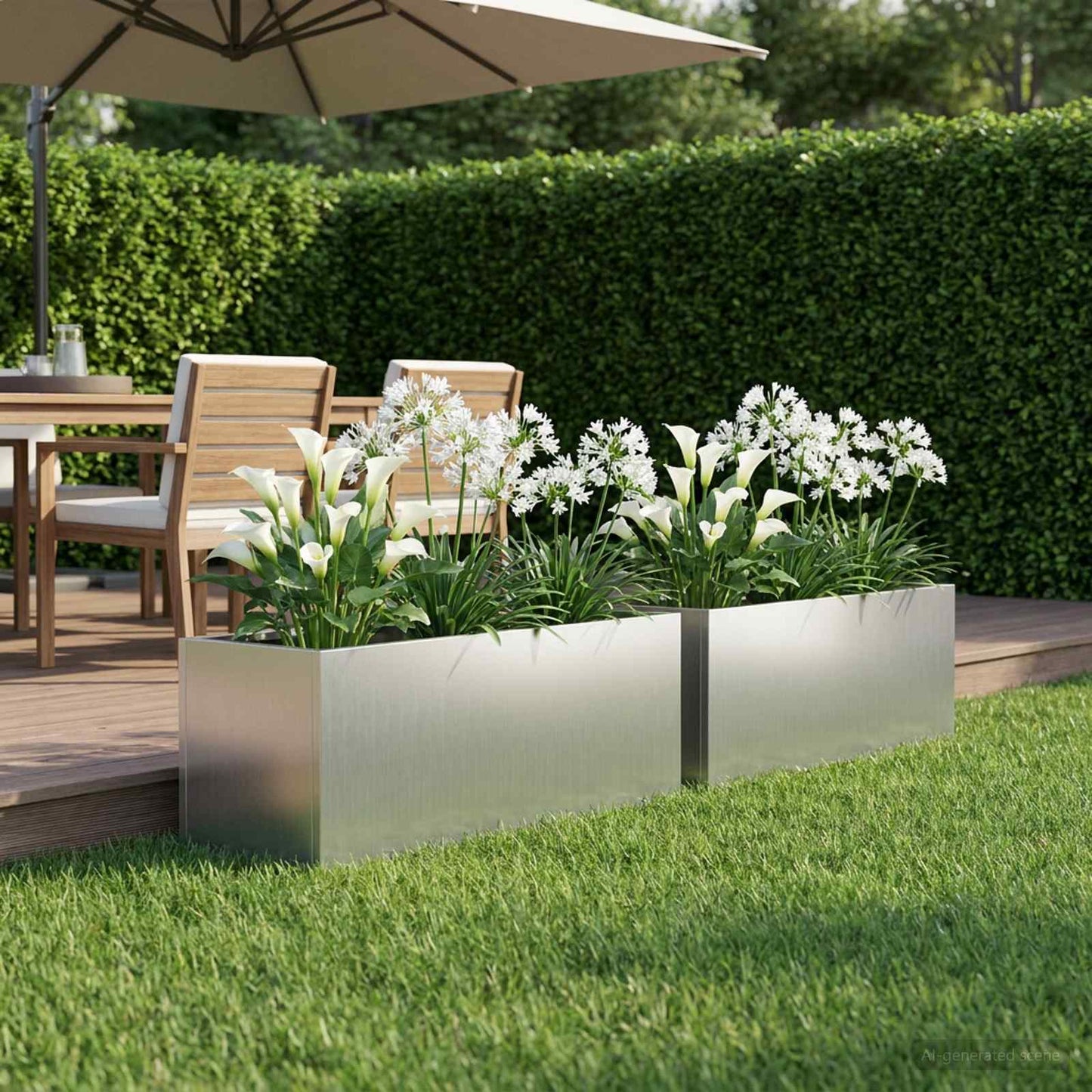 vidaXL Garden Planter 2 pcs Silver 40 x 20 x 20 cm Galvanised Steel