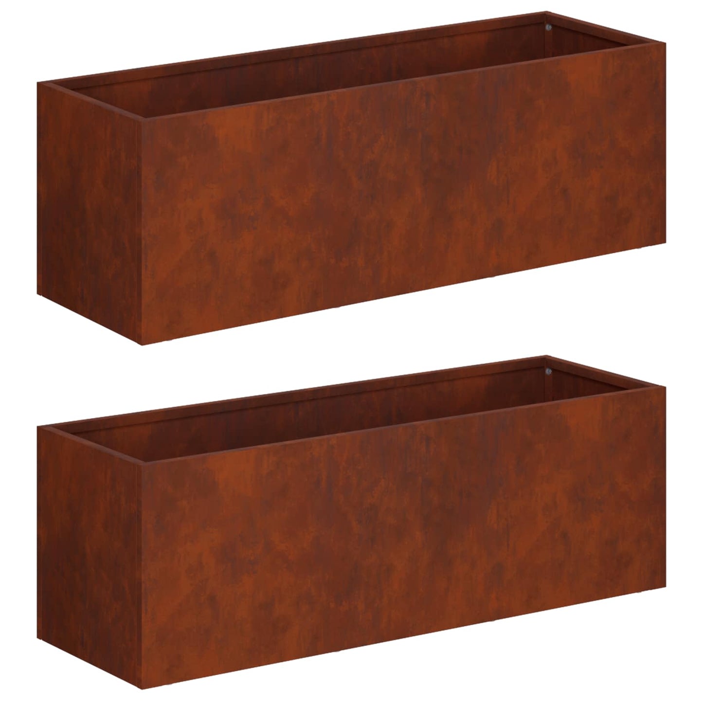 vidaXL Garden Planter 2 pcs Rusty 40 x 20 x 20 cm Weathering Steel