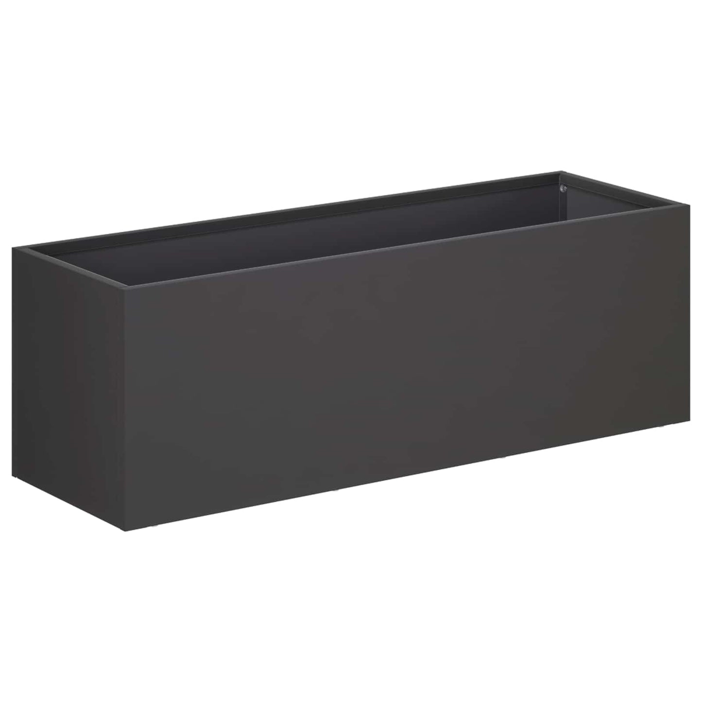 vidaXL Garden Planter 2 pcs Black 60 x 20 x 20 cm Cold-rolled Steel
