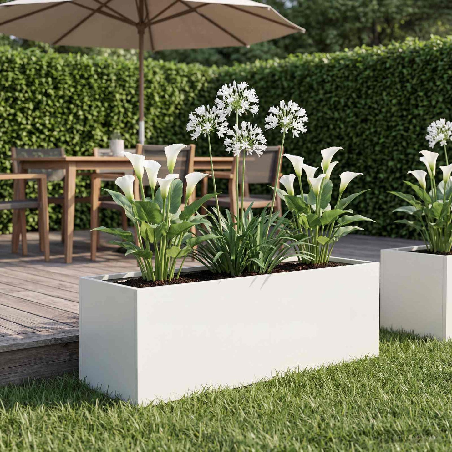 vidaXL Garden Planter White 60 x 20 x 20 cm Cold-rolled Steel