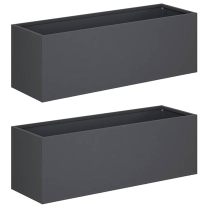 vidaXL Garden Planter 2 pcs Anthracite 60 x 20 x 20 cm