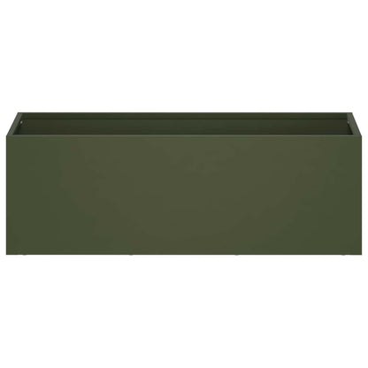 vidaXL Garden Planter Olive Green 60 x 20 x 20 cm Cold-rolled Steel