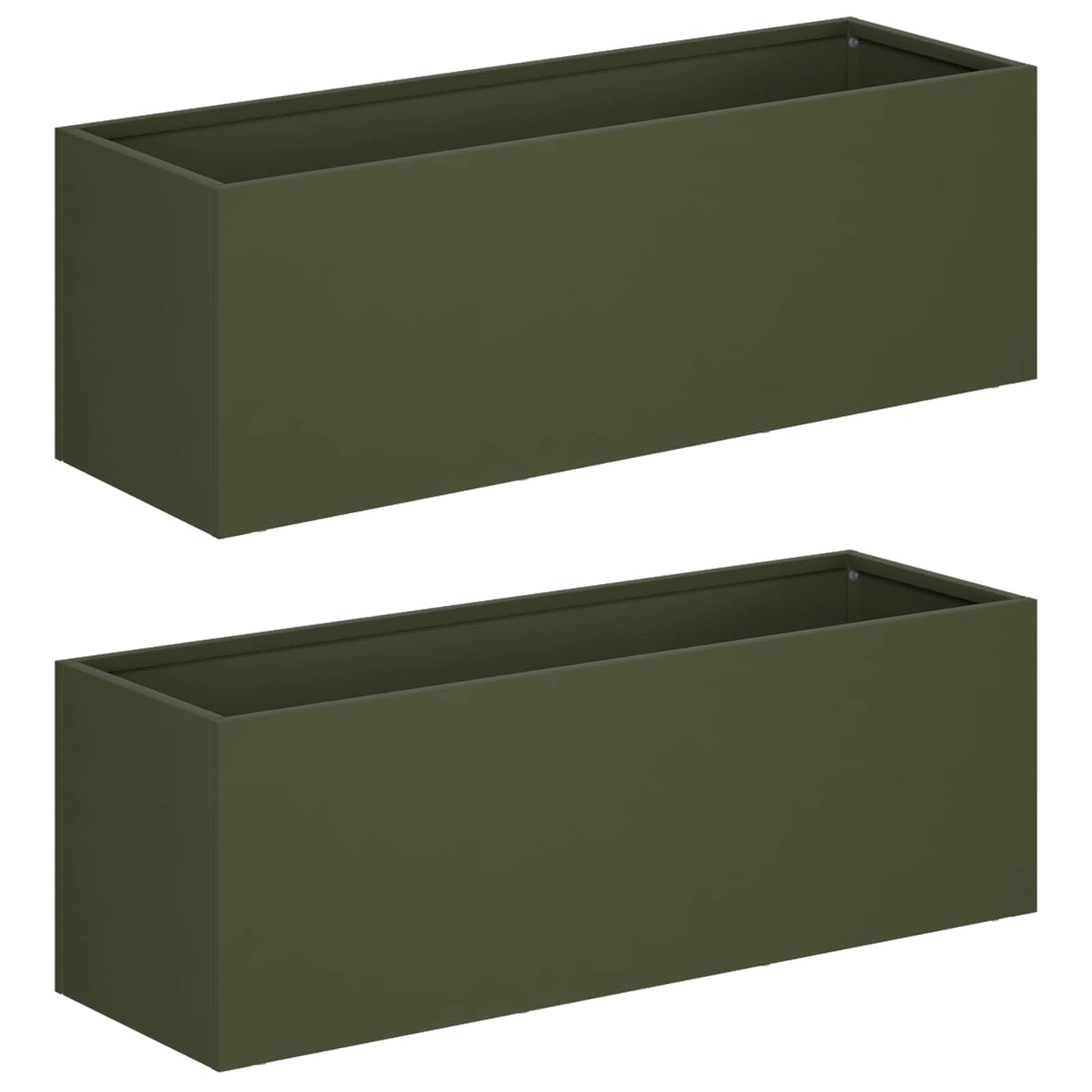 vidaXL Garden Planter 2 pcs Olive Green 60 x 20 x 20 cm