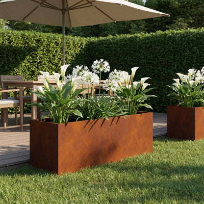 vidaXL Garden Planter Rusty 60 x 20 x 20 cm Weathering Steel