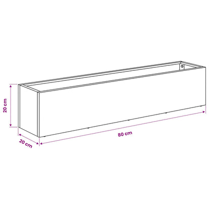 vidaXL Garden Planter White 80 x 20 x 20 cm Cold-rolled Steel