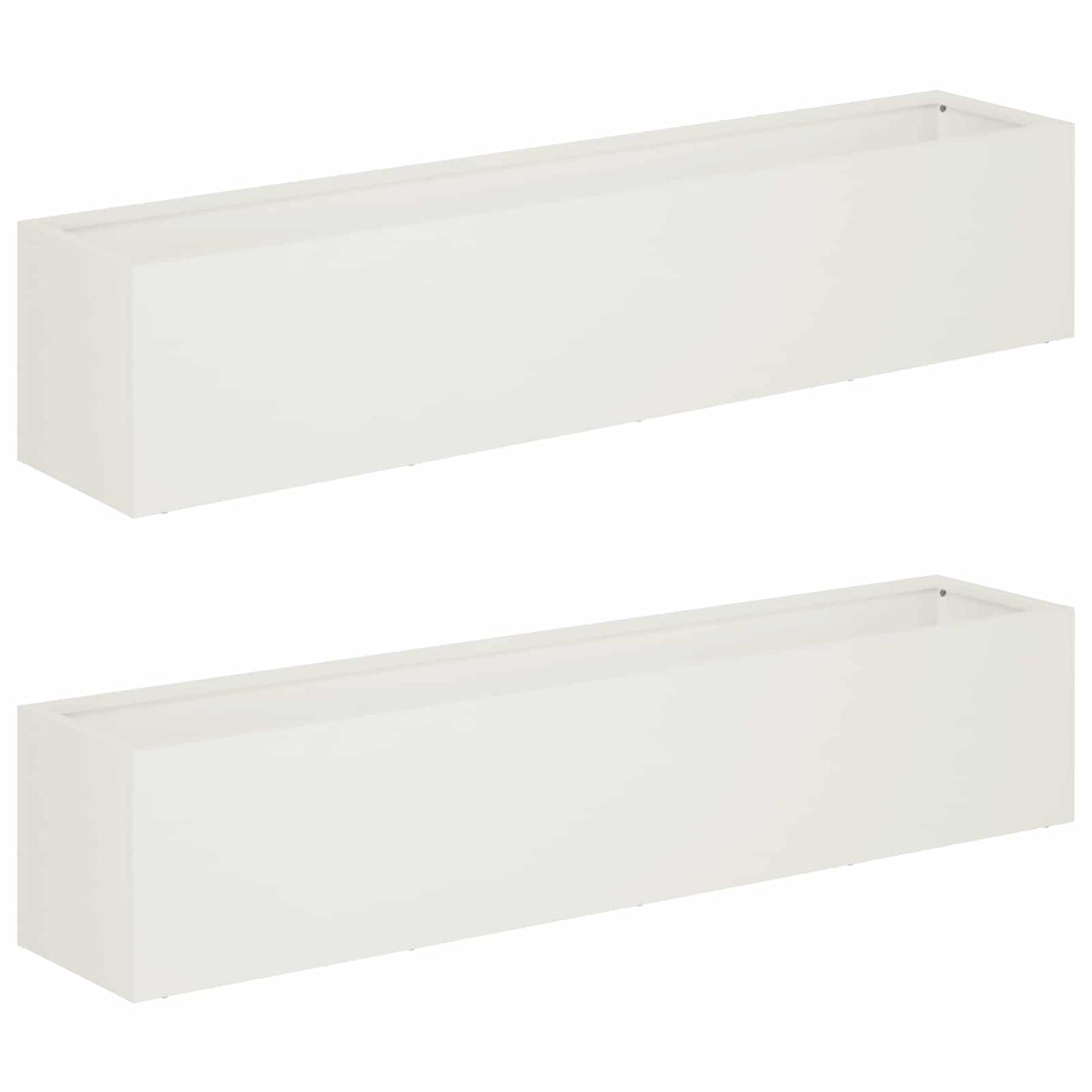 vidaXL Garden Planter 2 pcs White 80 x 20 x 20 cm Cold-rolled Steel
