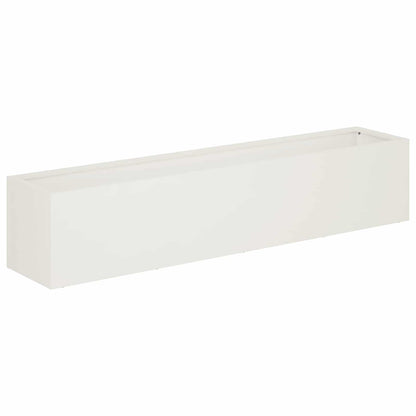vidaXL Garden Planter 2 pcs White 80 x 20 x 20 cm Cold-rolled Steel