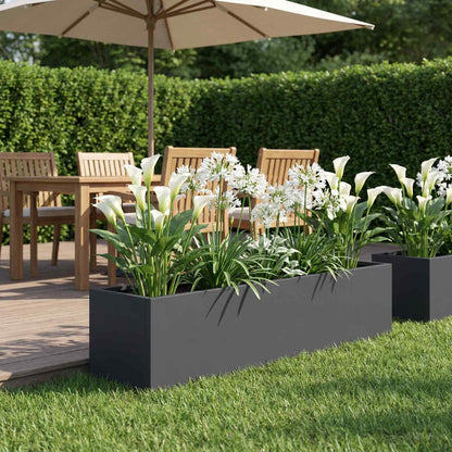 vidaXL Garden Planter Anthracite 80 x 20 x 20 cm Cold-rolled Steel