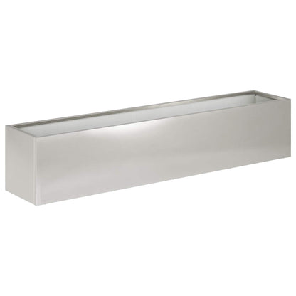 vidaXL Garden Planter 2 pcs Silver 80 x 20 x 20 cm Stainless Steel