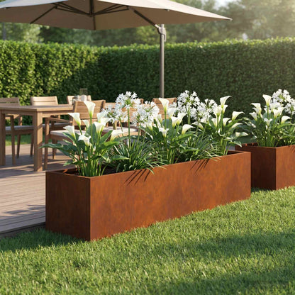 vidaXL Garden Planter Rusty 80 x 20 x 20 cm Weathering Steel