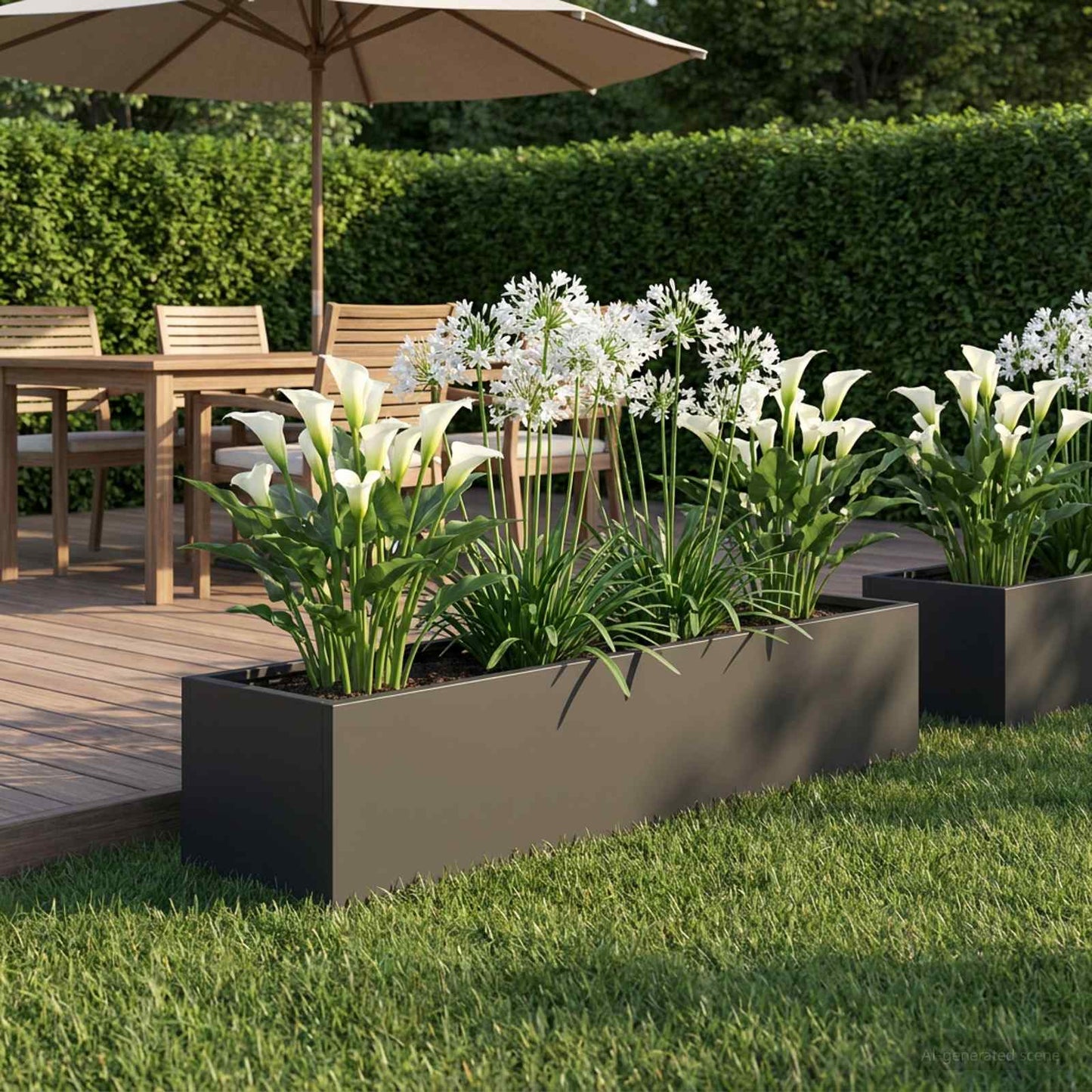 vidaXL Garden Planter Black 100 x 20 x 20 cm Cold-rolled Steel