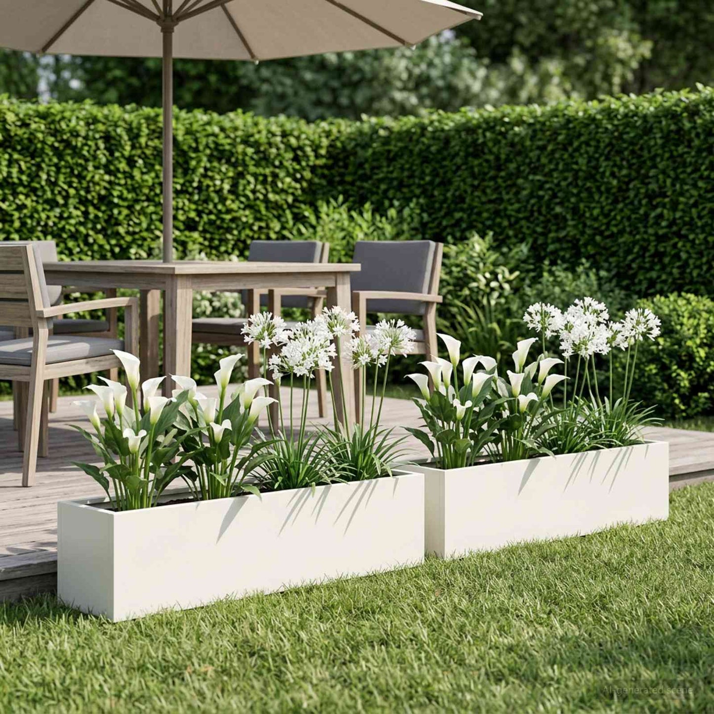 vidaXL Garden Planter 2 pcs White 100 x 20 x 20 cm Cold-rolled Steel