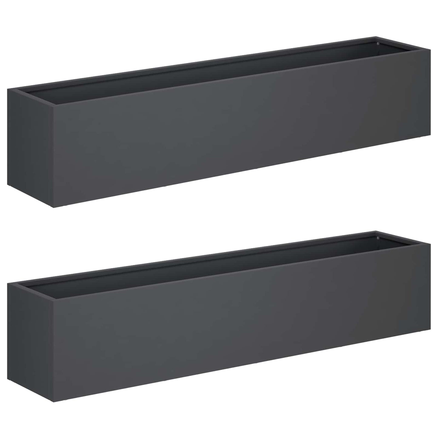 vidaXL Garden Planter 2 pcs Anthracite 100 x 20 x 20 cm