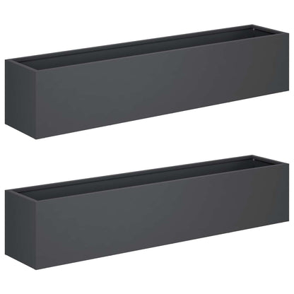 vidaXL Garden Planter 2 pcs Anthracite 100 x 20 x 20 cm