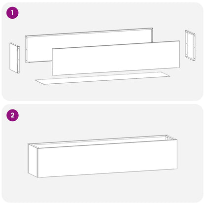 vidaXL Garden Planter 2 pcs Olive Green 100 x 20 x 20 cm