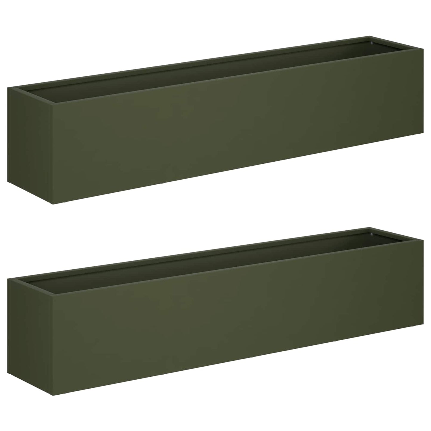 vidaXL Garden Planter 2 pcs Olive Green 100 x 20 x 20 cm