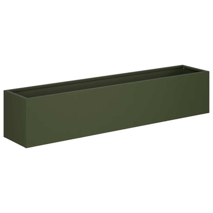 vidaXL Garden Planter 2 pcs Olive Green 100 x 20 x 20 cm