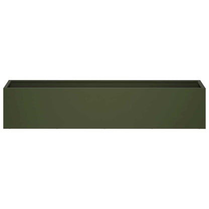 vidaXL Garden Planter 2 pcs Olive Green 100 x 20 x 20 cm