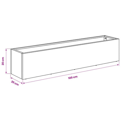 vidaXL Garden Planter 2 pcs Olive Green 100 x 20 x 20 cm